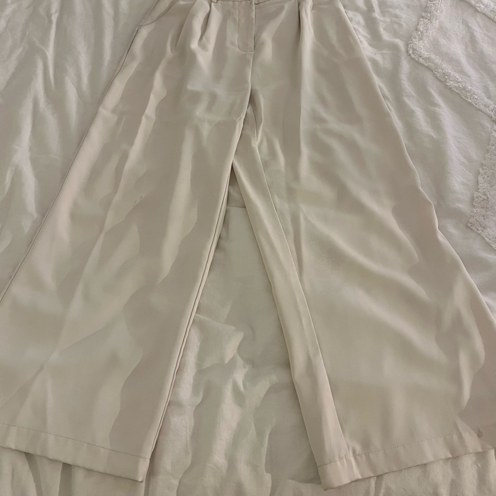 Chic Cream Wide-Leg Trousers